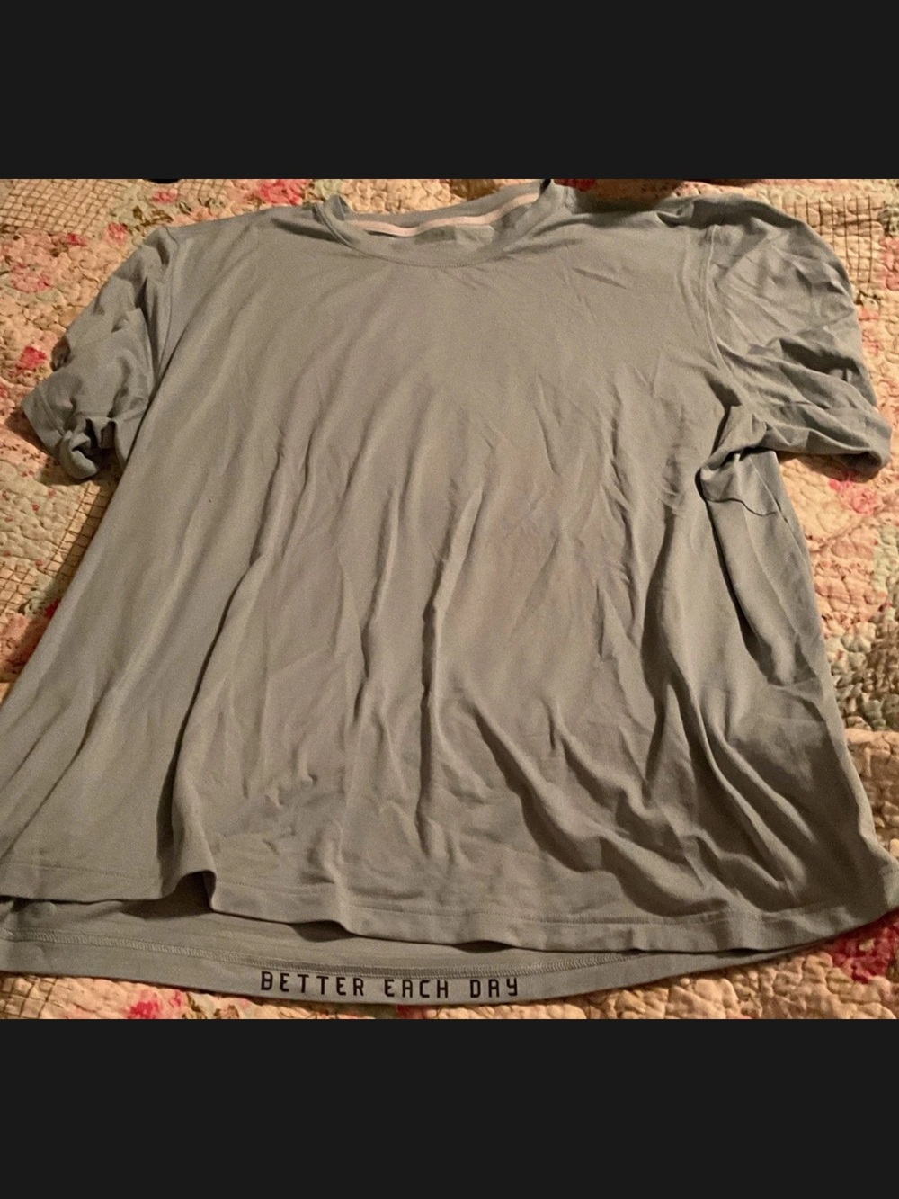 lululemon athletica Light Blue Men's Crew Tee with 'Better Each Day' Hem